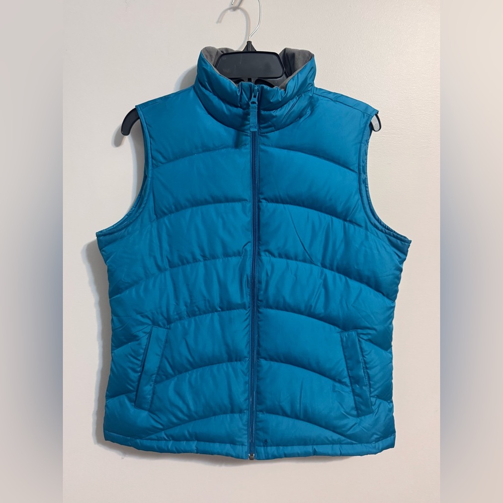 Lands' End Teal Blue‎ Down Quilted Puffer Vest size Medium